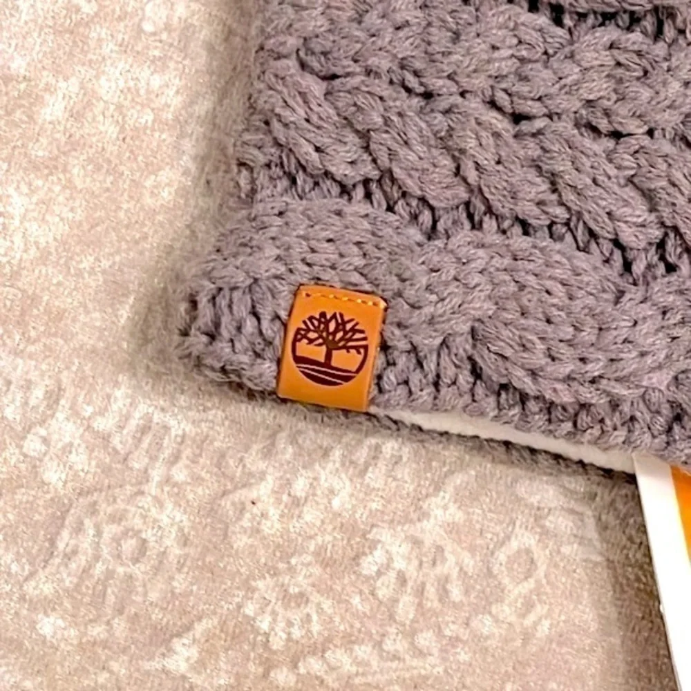 Brand New Timberland Cable Knit Gray Fleece Lined Earband Headband
